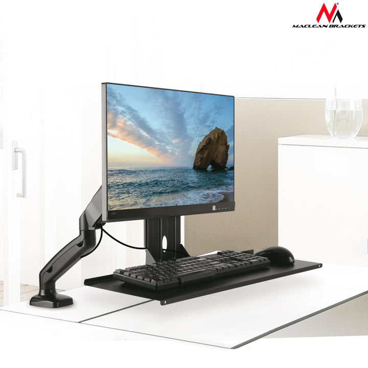 Maclean MC-756 Keyboard Mouse Tray Monitor Mount Bracket Holder VESA Standard Montering