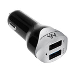 Billaddare max4.8A 2xUSB Maclean Energy MCE157 Qualcomm Quick Charge QC 3.0 plus kabel 1,5m Silver
