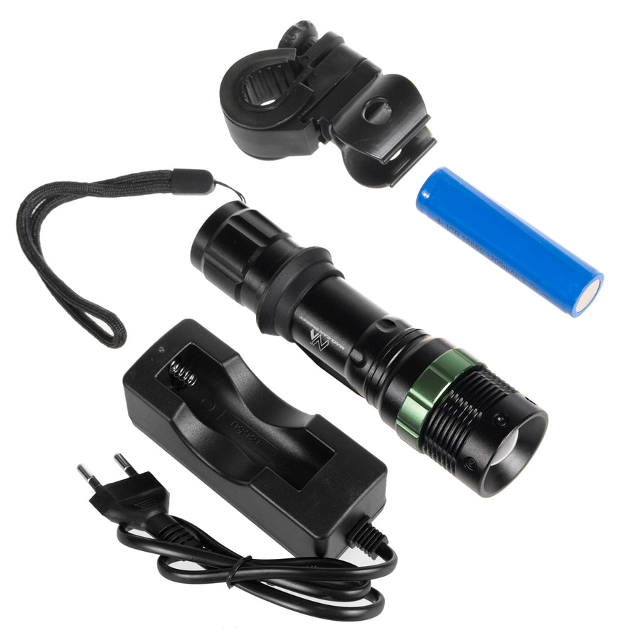 Maclean LED-ficklampa, cykel, laddningssats, Cree 200 lumen, MCE175