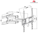 Maclean-fäste för TV eller bildskärm, universal, max VESA 400x400, 26-65", 30kg, svart, MC-760