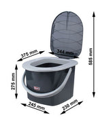 BranQ Portable Toilet Bucket 15,5 liter finns i 3 färger