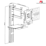 TV-fäste med DVD-hylla Maclean, VESA 200x200, 23"-42", 30 kg, MC-771