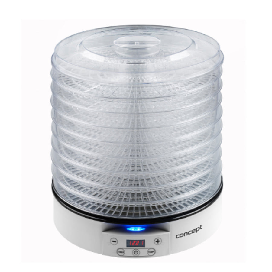 Concepct SO2020 elektrisk matdehydrator 9 fack LED svamp torkare Digital Timer Raw Tray 500 W