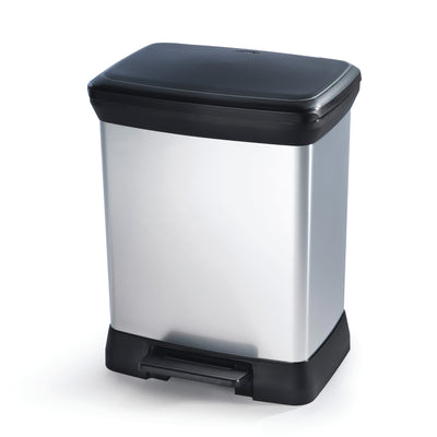 Silver Metallic Curver Deco Bin 30L 203278