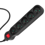 Maclean Energy power strip MCE184 Förlängningskabel med 5 uttag och strömbrytare