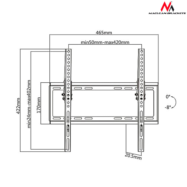 Maclean MC-774 TV-stativ 32-55 "max vesa 400x400 35kg