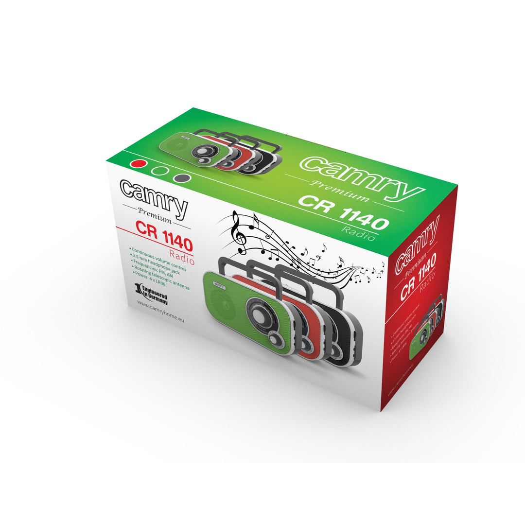Camry CR 1140 bärbar FM/AM-radiospelare Tuner med batteri- och nätanslutning