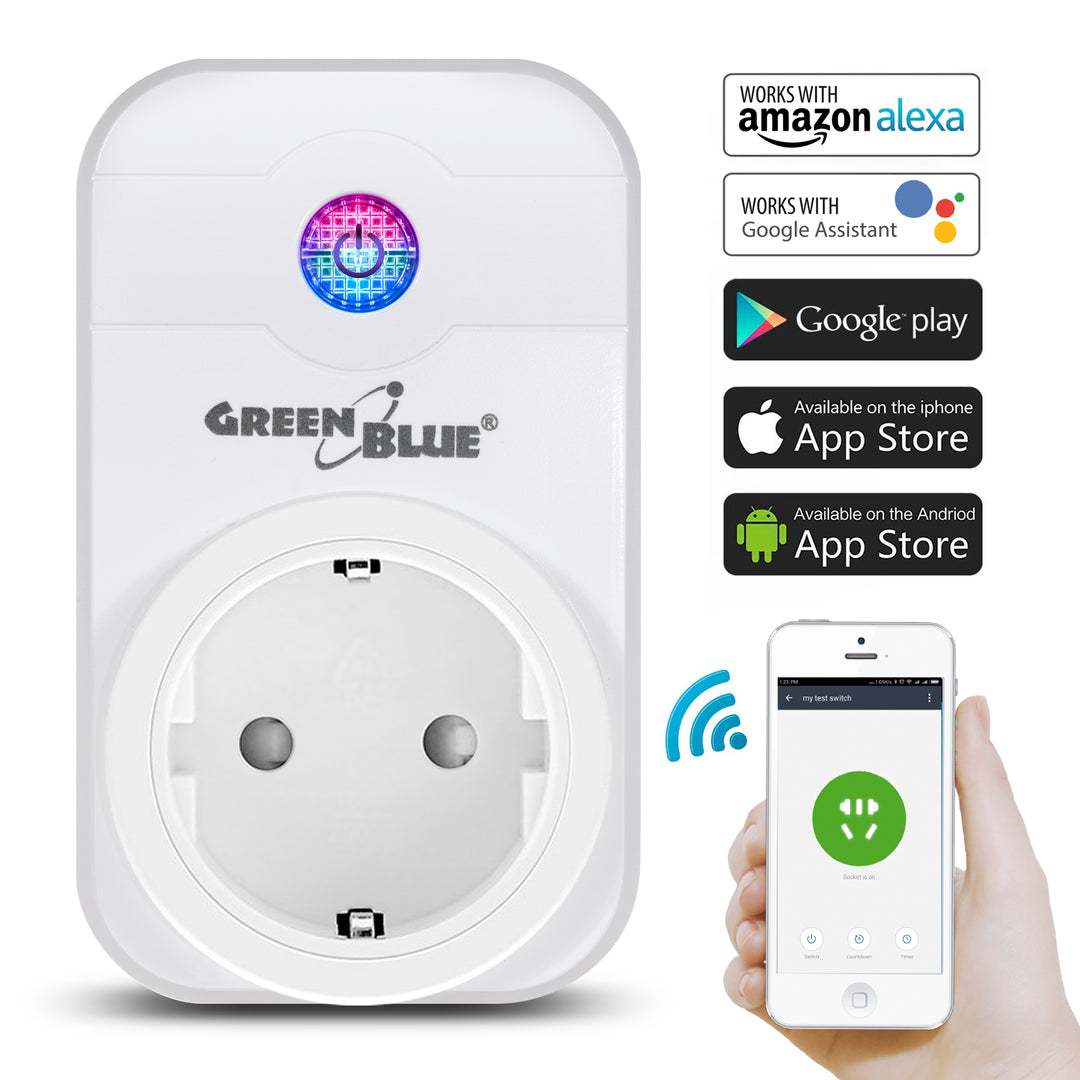 GreenBlue GB155G WiFi Smart Socket Kan Användas Via iOS- Eller Android-Appen