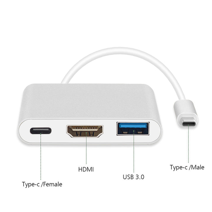 Maclean MCTV-840 USB-C - HDMI / USB 3.0 / USB-C-adapter