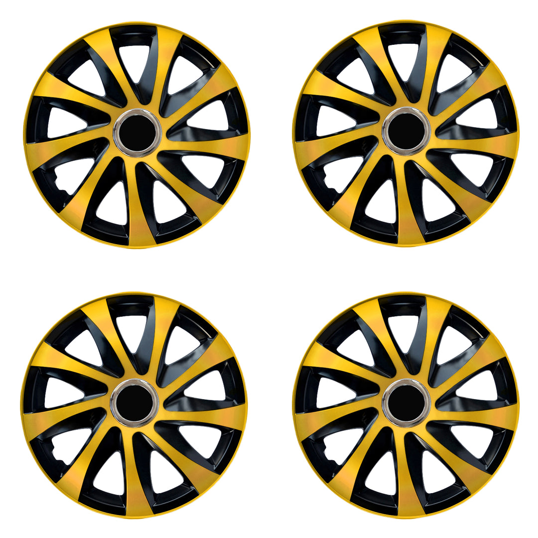 NRM Universal Wheel Trims Cover 15 "4 ST Guld-Svart Premium