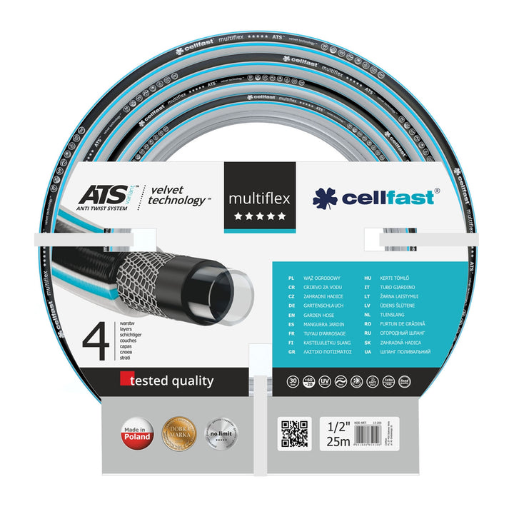 Manguera de jardín Cellfast 1/2 " Cellfast Multiflex ATSV Hose 1/2 "25m