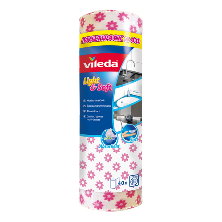 Universalduk 40 stycken i rulle Vileda Light & Soft Roll