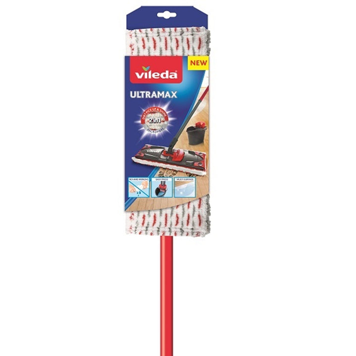 Vileda ultramax Flat MOP med teleskopstång Rengör golv - torra händer