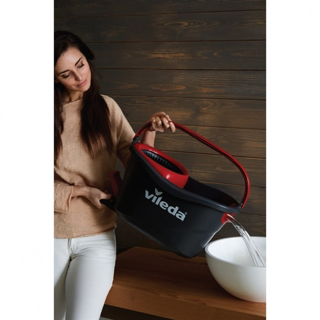 Vileda 151153 Vileda Mop Set Bucket Easy Wring & Clean Turbo Microfibre Head Handle