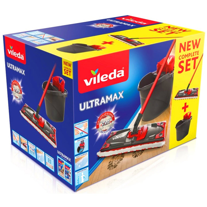 Vileda Ultramax Flatmopp med skopa, komplett set, ULTRAMAX-system