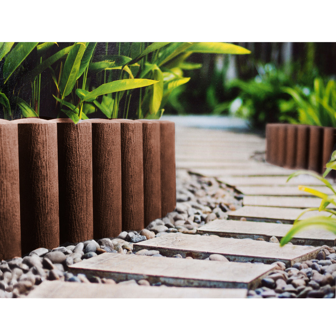 Träram trädgårdskant 2,3 m plast Cellfast Garden Lawn Edge Border Palisade