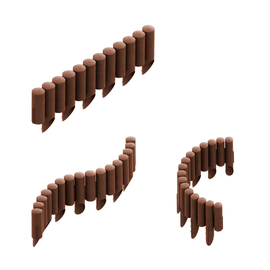 Cellfast trädgårdsstaket, träimitation, frostbeständigt, längd 2,3 m, färg brun, 34-041