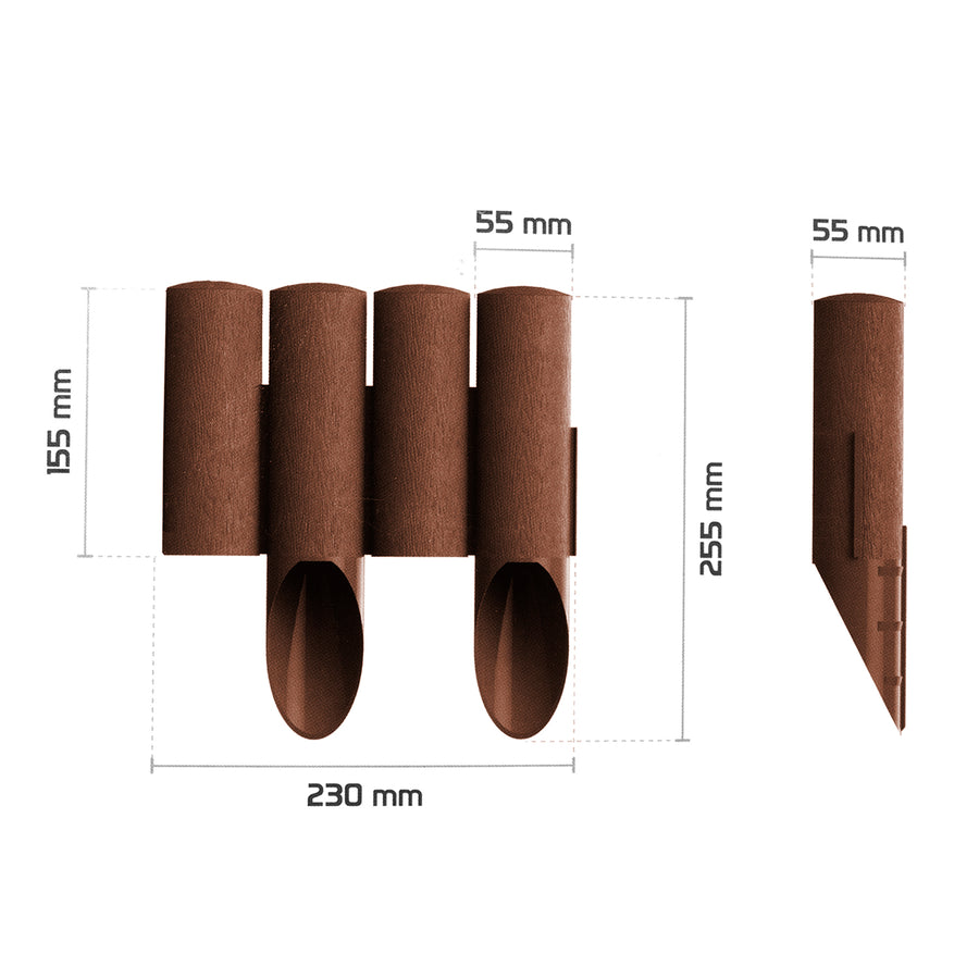 Cellfast trädgårdsstaket, träimitation, frostbeständigt, längd 2,3 m, färg brun, 34-041