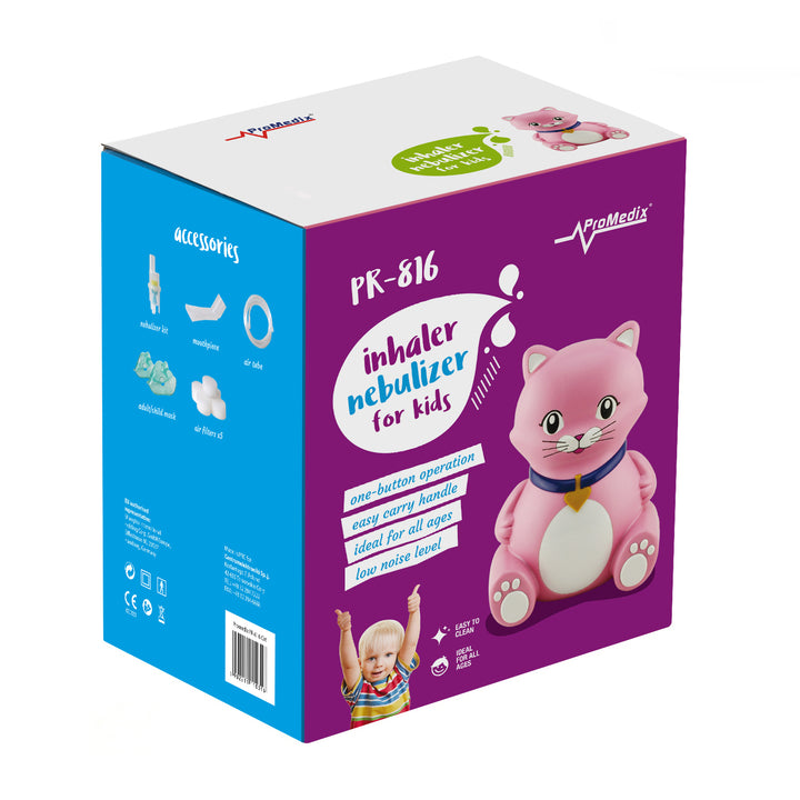 Inhalator för babykatt Promedix PR-816, set nebulisator, masker, filter
