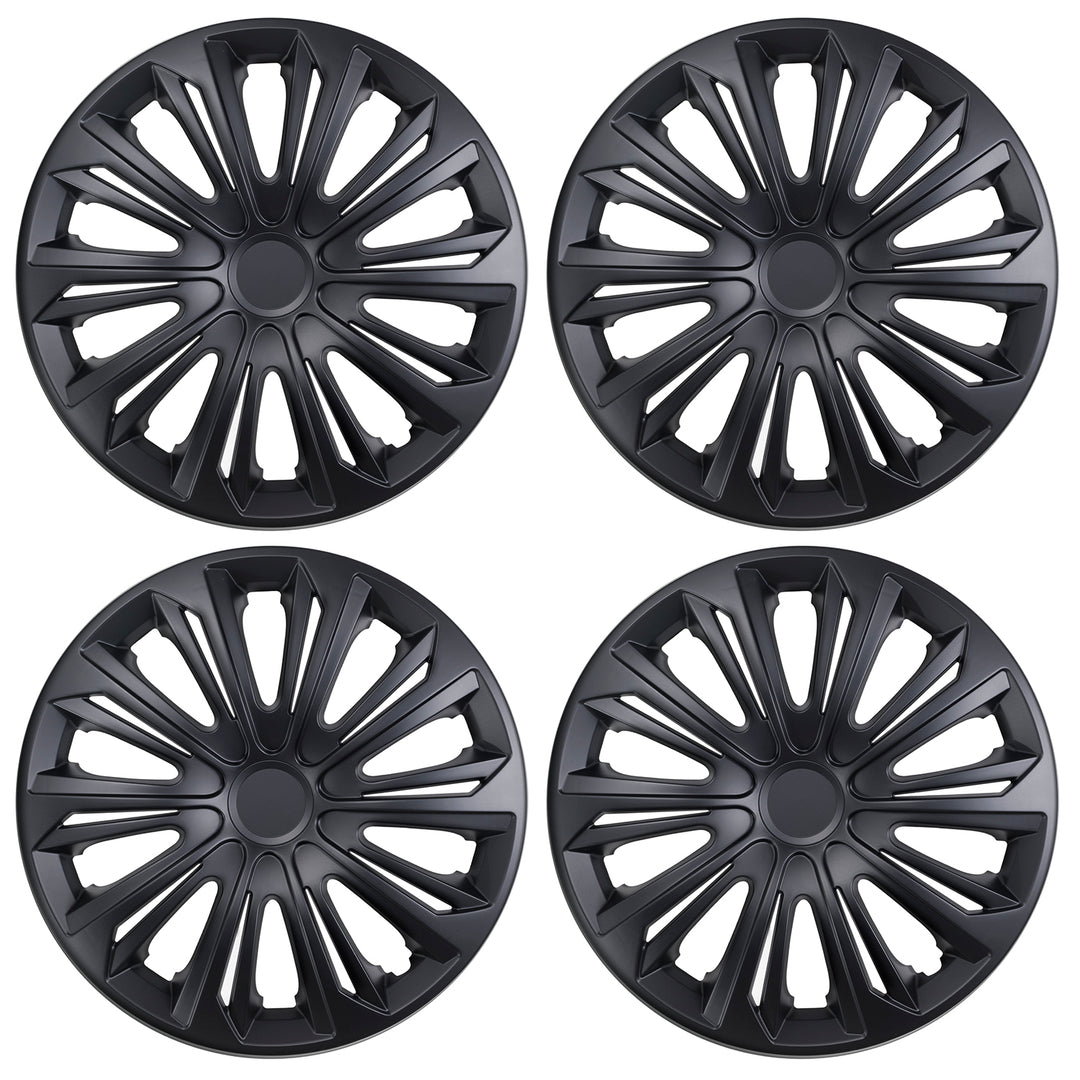 Universal navkapslar 14" NRM STRONG svart matt 4 st
