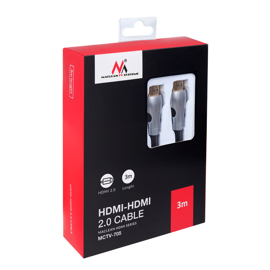 HDMI ETHERNET 2.0-kabel 4K UHD 3m COPPER koppar 48bit