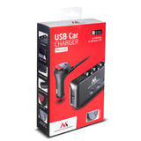 Delare för cigarettändaruttag i bilen, voltmeter, 3 cigarettändaruttag, 1xQuick Charge 3.0, 2xUSB-A, 2xUSB-C, Maclean MCE218, max 120 W