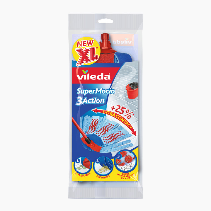 Vileda Super Mocio 3Action Velour Mop Quality Insert