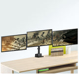 Maclean skrivbordsfäste för 3 LCD-skärmar, VESA 75x75 och 100x100, 2x USB 3.0, 17-27", 3x7kg, MC-811