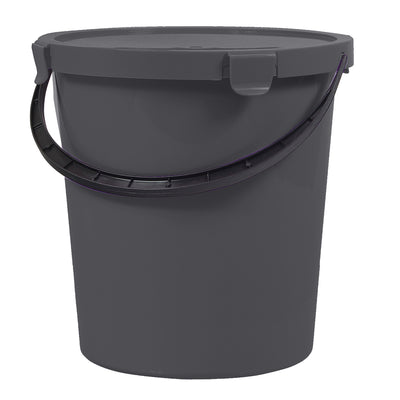Plast Team Berry 5L hink med lock och handtag, mörkgrå