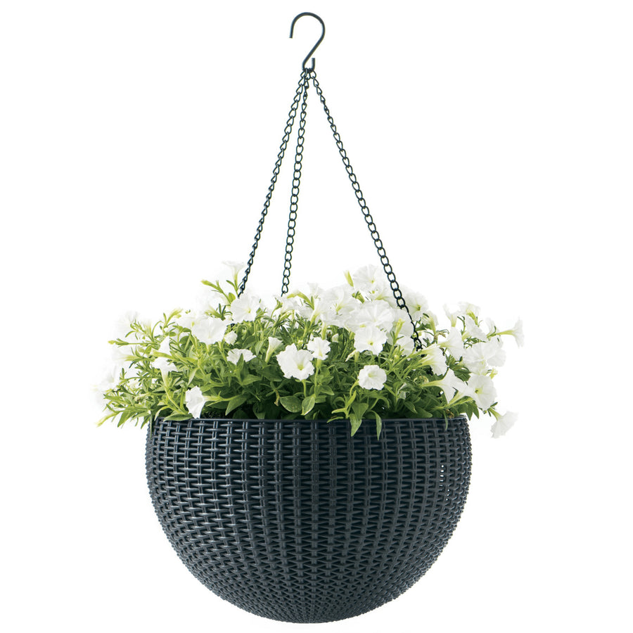 Upphängd kruka Keter Sphere planter antracit