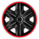 NRM 14" Wheel Covers Universal 4 PCS Hubcaps Easy Assembly Black Red Heavy Duty Durable