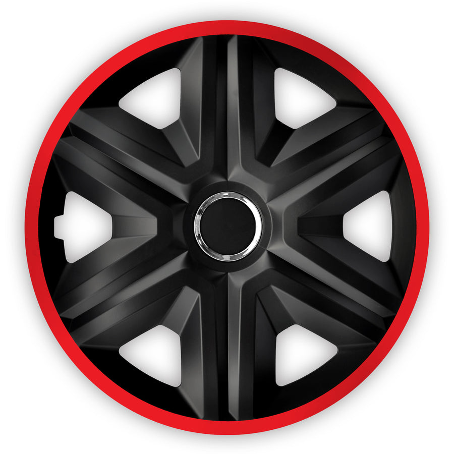 NRM 14" Wheel Covers Universal 4 PCS Hubcaps Easy Assembly Black Red Heavy Duty Durable