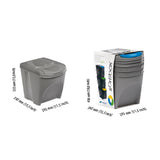 Sortibox för källsortering 3x25L grå