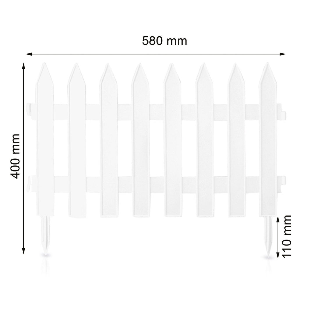 Garden Classic trädgårdsstaket IP£SU2 S449 3,6 m vit. Robust konstruktion, enkel montering. Höj trädgårdens charm, dela blomsterbäddar &amp; gräsmattor. Tillverkat av PROSPERPLAST för hållbarhet och stil.