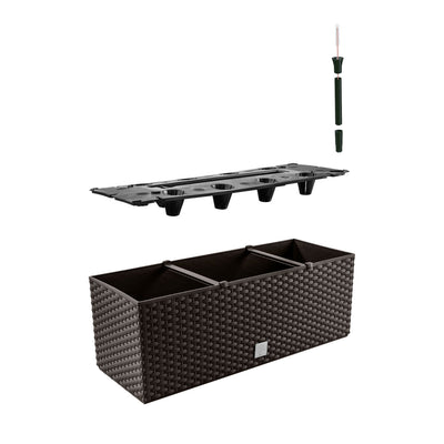Kvadratisk rottingplanter 17L umbra Prosperplast Rato DRTC500 440U