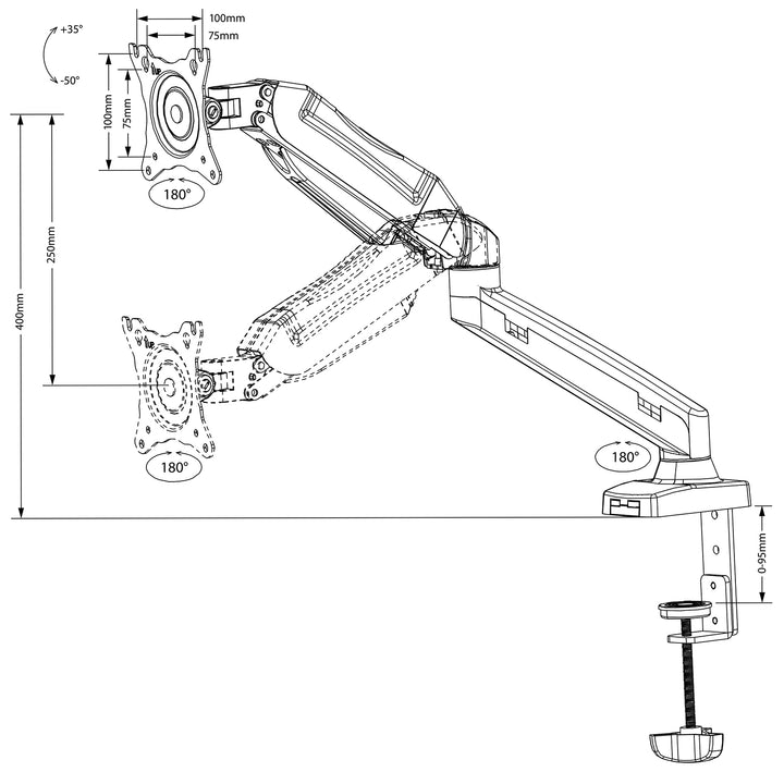 Maclean MC-860 Monitorhållare 13 "-27" 8kg Svart