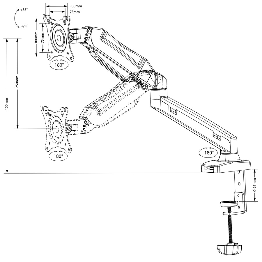 Monitorfäste svart Maclean MC-860 13"-27" 8kg