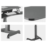 Elektriskt skrivbord, bord, arbetsstation, höj- och sänkbart, Maclean MC-835 maxhöjd 122cm max 37 kg - för sittande och stående arbete