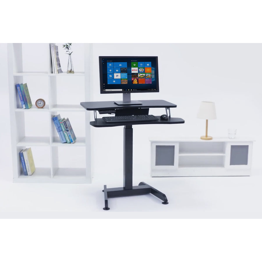 Elektriskt skrivbord, bord, arbetsstation, höj- och sänkbart, Maclean MC-835 maxhöjd 122cm max 37 kg - för sittande och stående arbete
