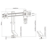 Maclean MC-854 Hållare för två bildskärmar / dubbel 17 "-27" 14 kg VESA 75x75 100x100 passar MC-848 och MC-849