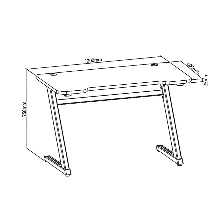Svart spelbord NanoRS RS120 50kg max, höjd 750mm