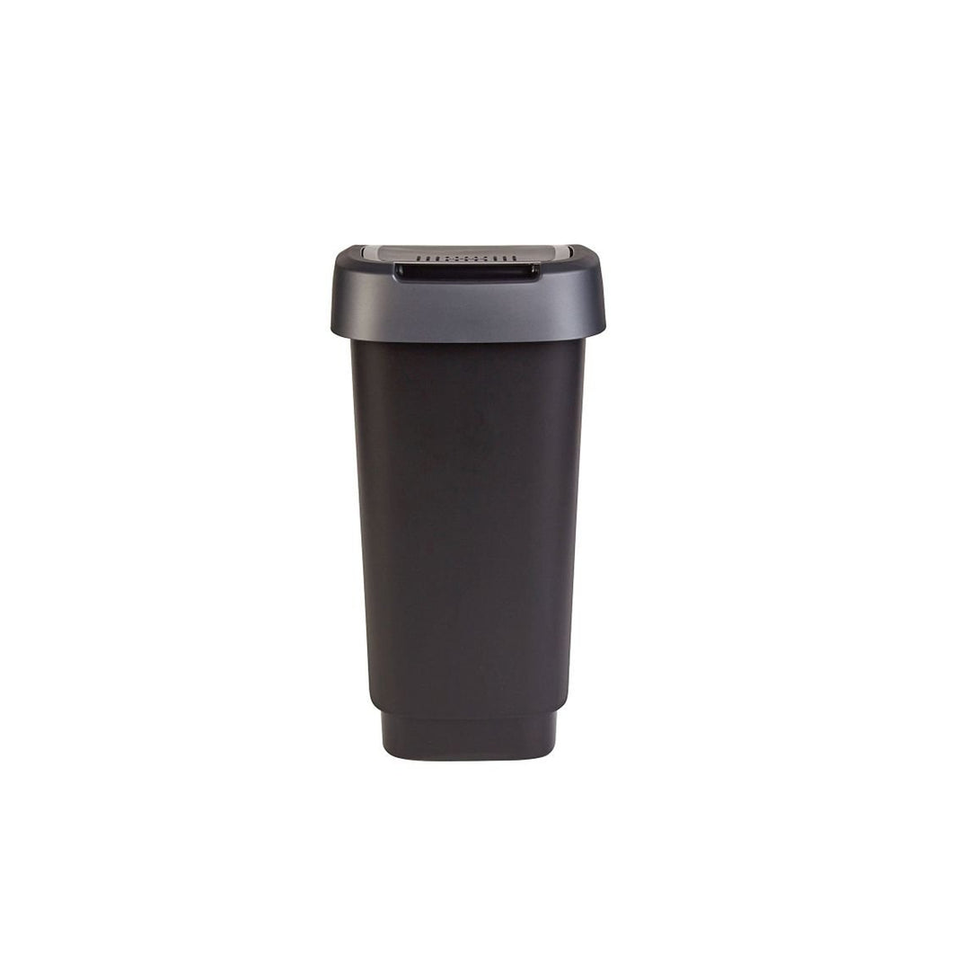 Rotho Twist 10L svart-silver papperskorgen med roterande lock