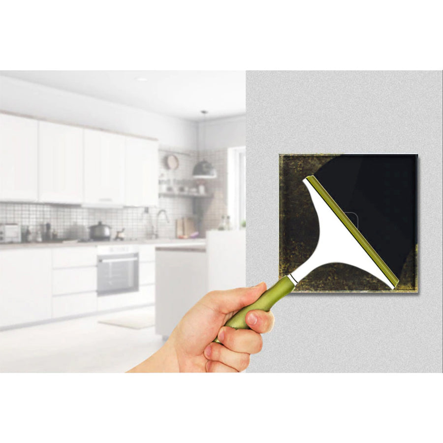 Maclean Energy MCE701B Touch-ljusbrytare, enkel, glas, svart med fyrkantig knapp mått 86x86mm, med knappbelysning