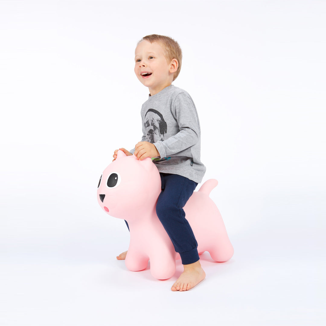 Pink Tootina kitty - uppblåsbar hoppleksak för barn