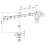 Bordshållare för 2 LCD-skärmar Maclean MC-884 17-32 "2x 8kg (max 16kg) vesa 75x75 och 100x100