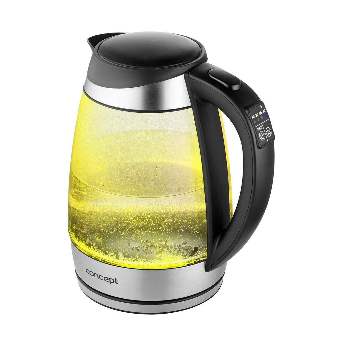 Vattenkokare i glas 1,7 l med temperaturreglering Concept RK4120