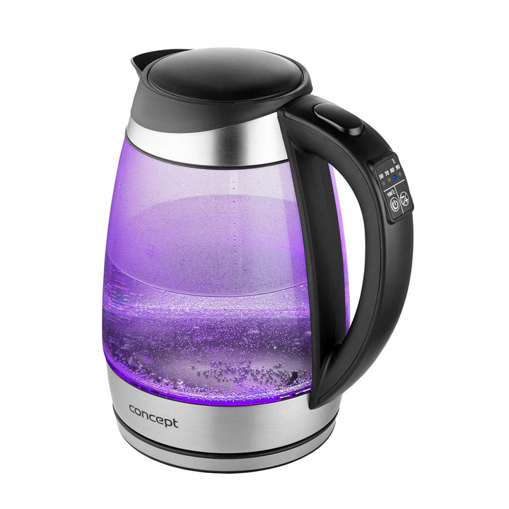 Vattenkokare i glas 1,7 l med temperaturreglering Concept RK4120