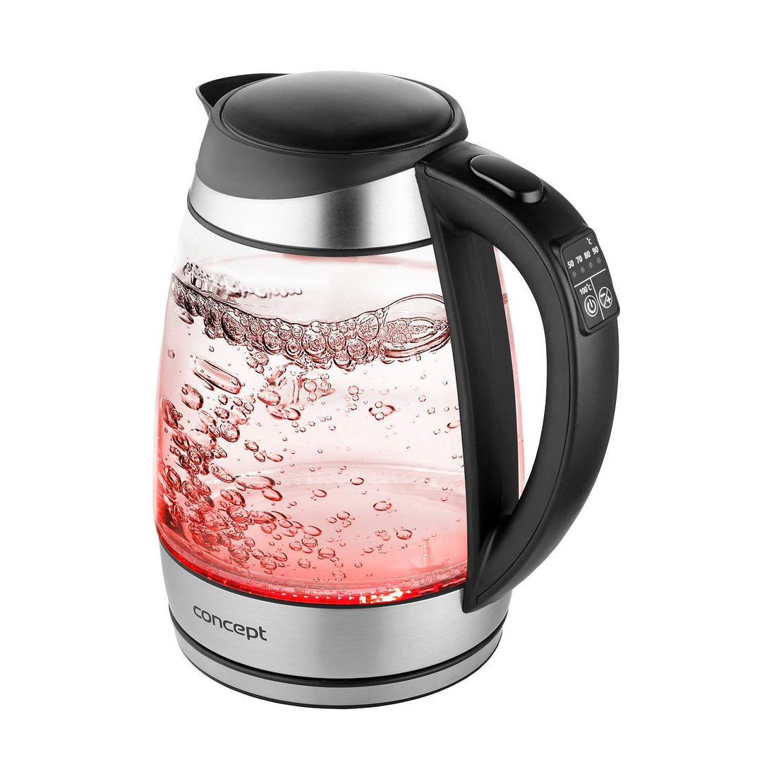Vattenkokare i glas 1,7 l med temperaturreglering Concept RK4120