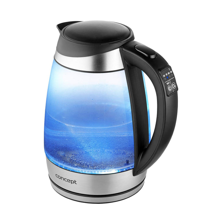 Vattenkokare i glas 1,7 l med temperaturreglering Concept RK4120