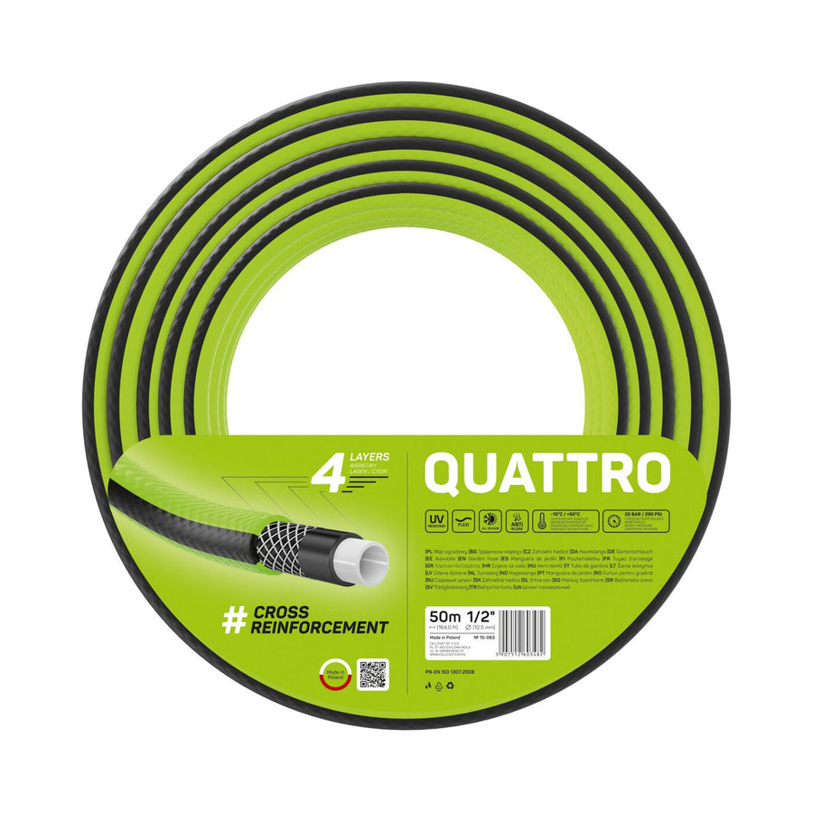 Cellfast Quattro 1/2" trädgårdsslang 50m 4-lagers korsflätad